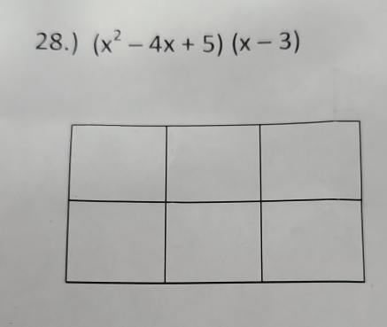 28.) (x^2-4x+5)(x-3)