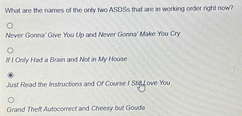 Solved: What are the names of the only two ASDSs that are in working ...