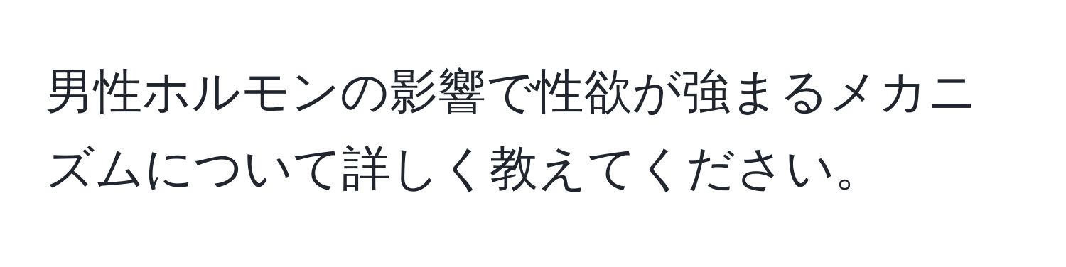 男性ホルモンの影響で性欲が強まるメカニズムについて詳しく教えてください。