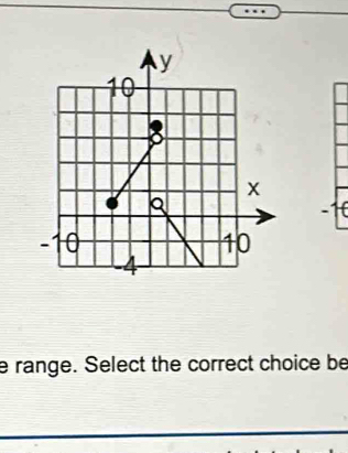 range. Select the correct choice be