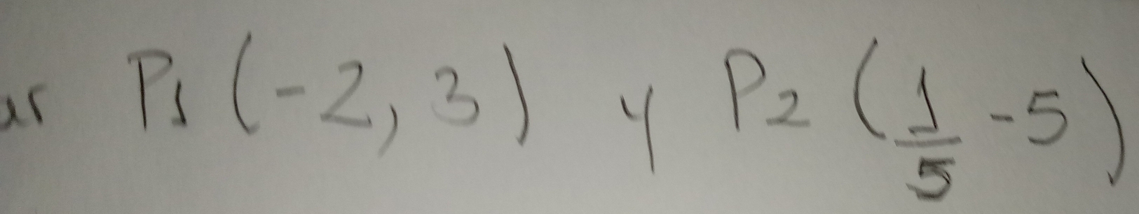 ar P_1(-2,3)
P_2( 1/5 -5)