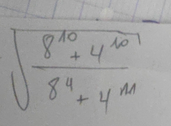 sqrt(frac 8^(10)+4^(101))8^4+4^(11)