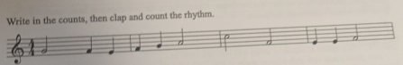 counts, then clap and count the rhythm. 
.