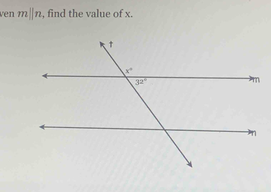 ven mparallel n , find the value of x.