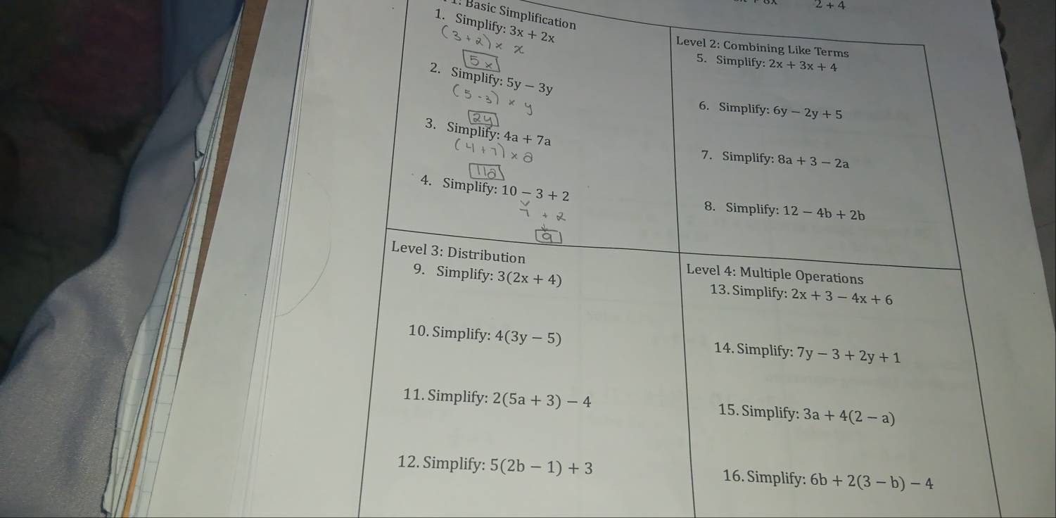 2+4
Basic Simplification
1. Simpli