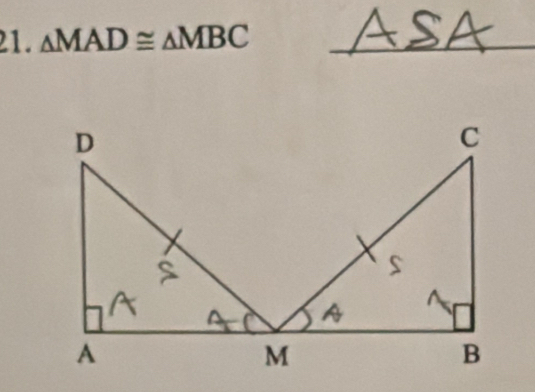 △ MAD≌ △ MBC