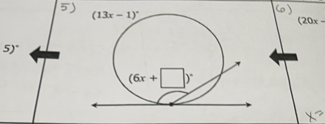 (20x-
5)^circ 