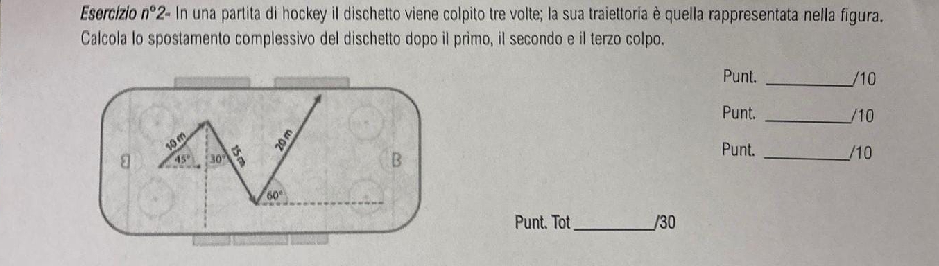 Risolto:Esercizio n°2- In una partita di hockey il dischetto viene ...