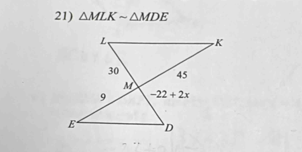 △ MLKsim △ MDE