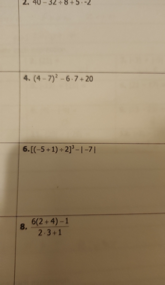 40-32/ 8+5· -2