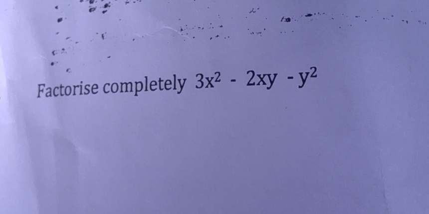 Factorise completely 3x^2-2xy-y^2