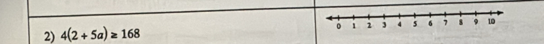 4(2+5a)≥ 168