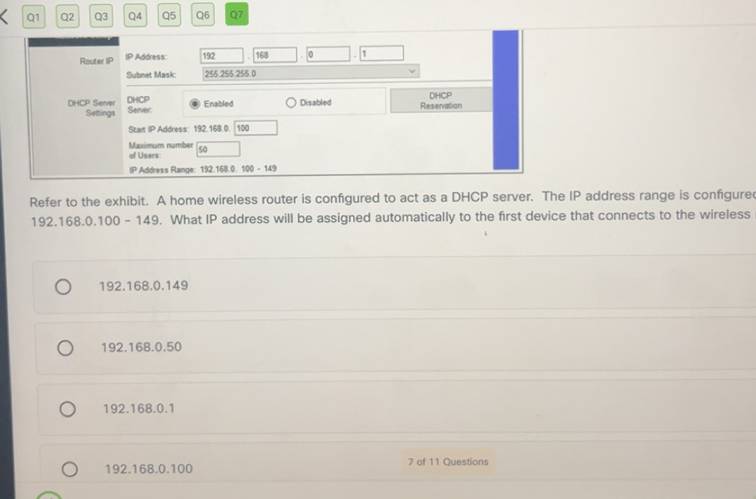 Solved: Router IP IP Address: 192 168 . 0 1 Subnet Mask: 255.255.255.0 ...