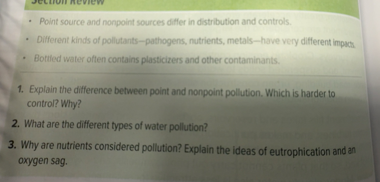 Gelöst:Séchon Review Point source and nonpoint sources differ in ...