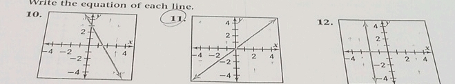 Write the equation of each line. 
1 
11
12