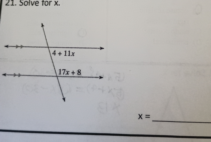 Solve for x.
_
x=