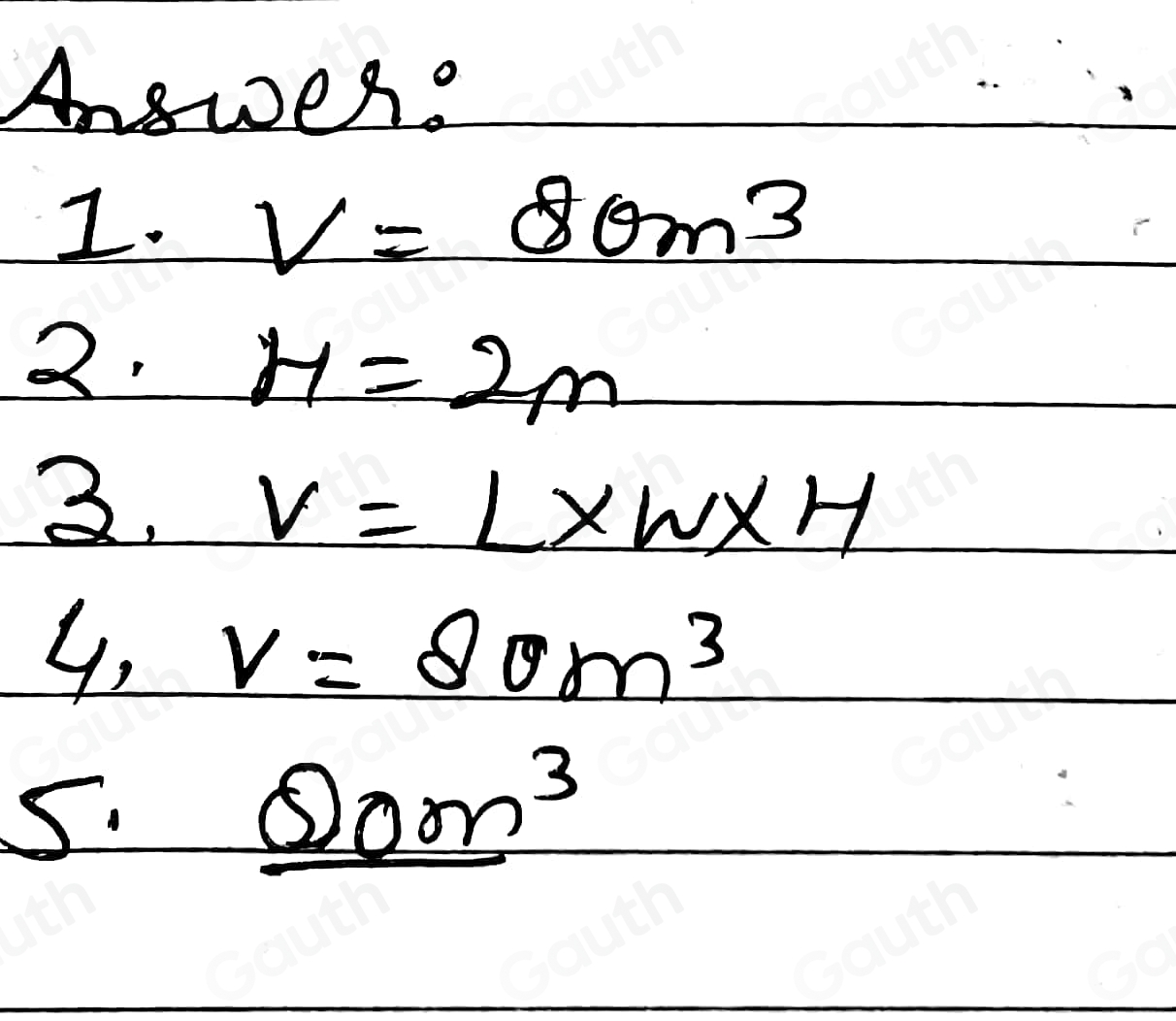 Solved: A rectangular swimming pool 8 in long, 5 as wide and 2 m deep ...
