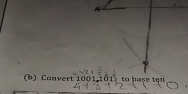 Convert 1001 101 to base ten