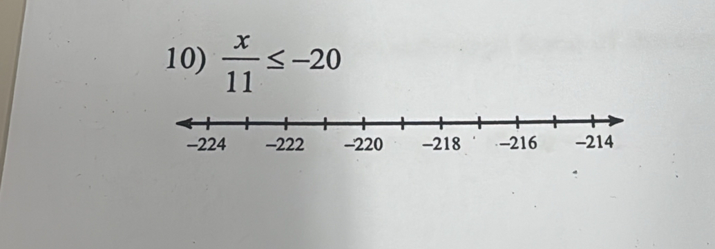  x/11 ≤ -20