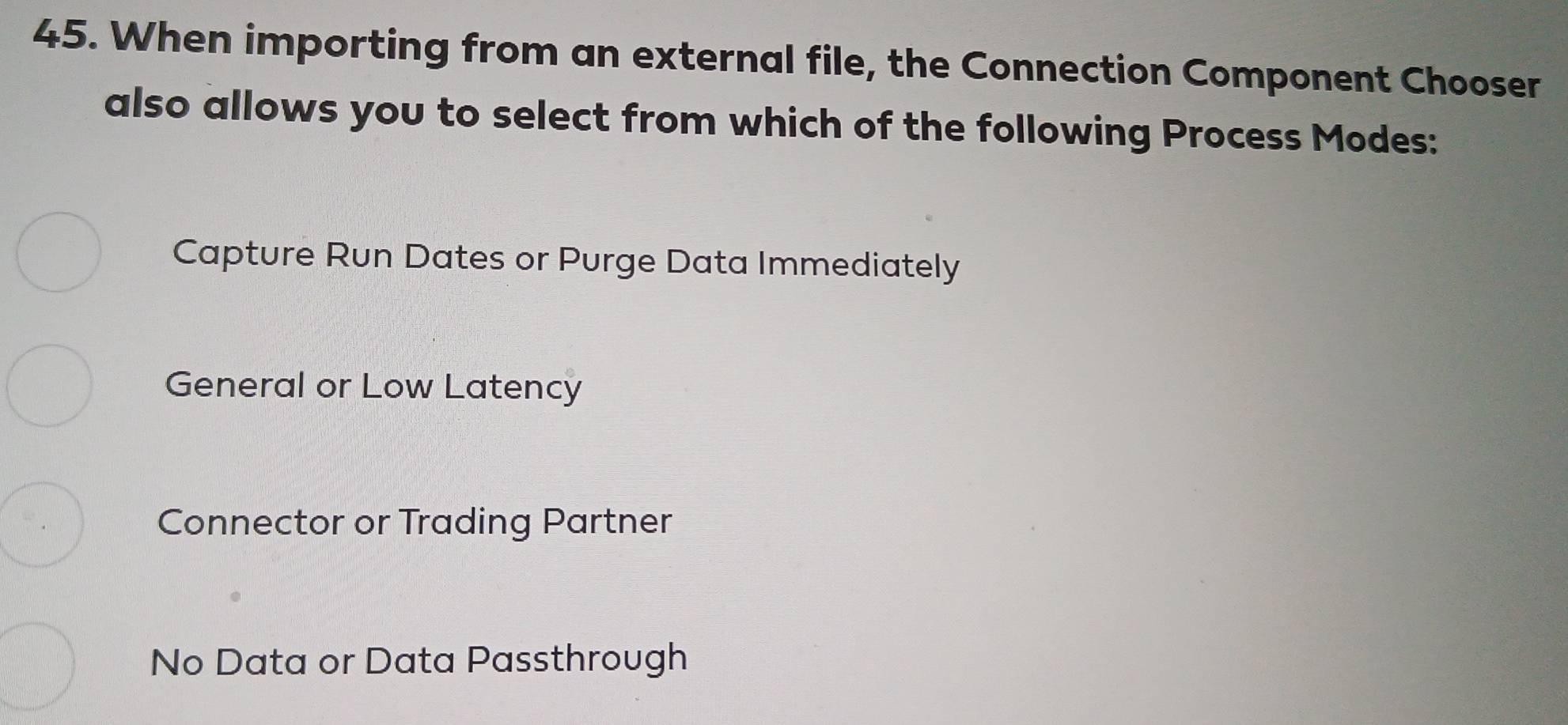 When importing from an external file, the Connection Component Chooser ...