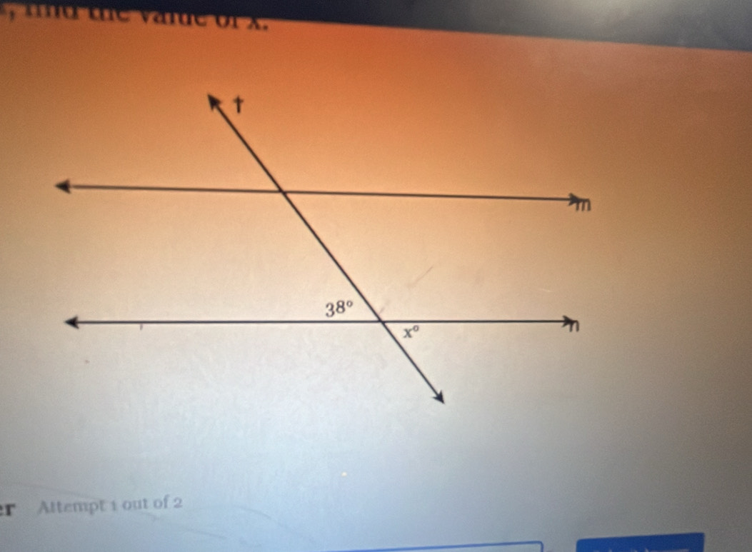 the vane of  x  .
r Attempt 1 out of 2