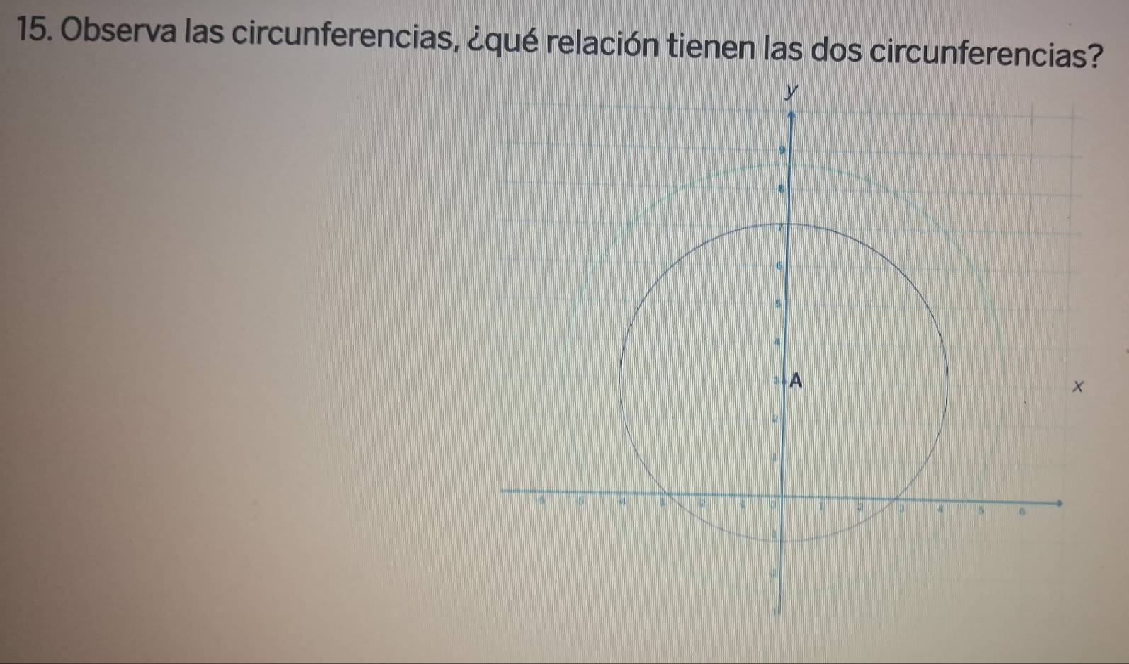 Observa las circunferencias, ¿qué relación tienen las dos circunferencias?