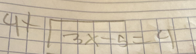 4xsqrt(3x-5)=4