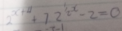 2^(x+4)+7.2^(1/2x)-2=0