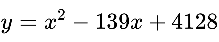 y=x^2-139x+4128