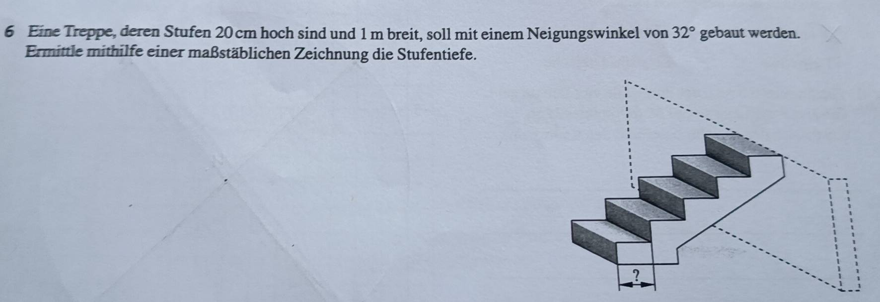 Gelöst:Eine Treppe, deren Stufen 20 cm hoch sind und 1 m breit, soll ...