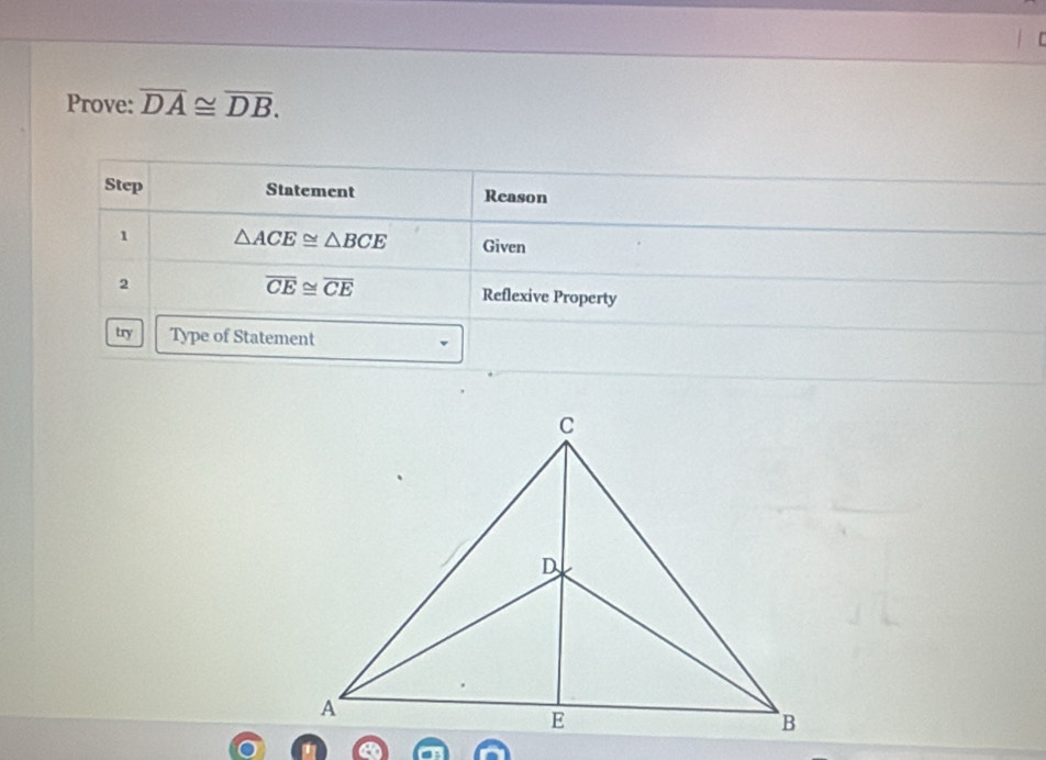 Prove: overline DA≌ overline DB.