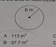 A 113m^2 C
B 37.7m^2 C