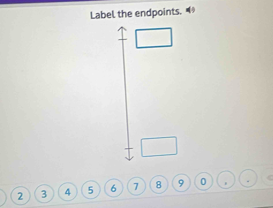 Label the endpoints.
2 3 4 5 6 1 8 9 0 1