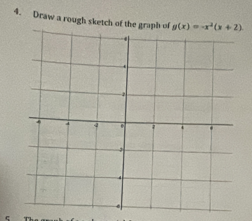 Draw a rough sketch of the graph of g(x)=-x^2(x+2).