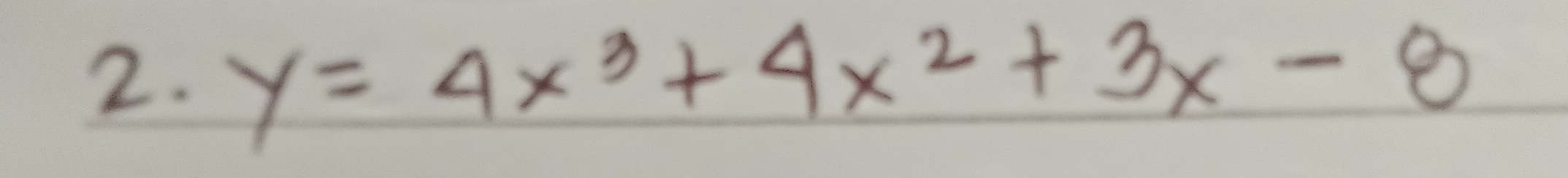 y=4x^3+4x^2+3x-8