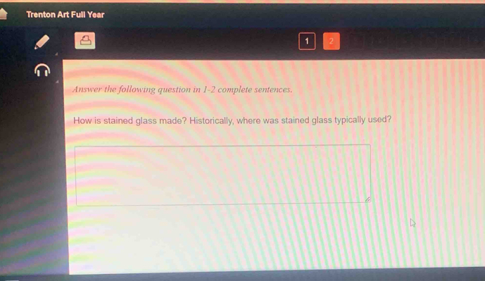 Solved: Trenton Art Full Year 1 2 Answer the following question in 1-2 ...