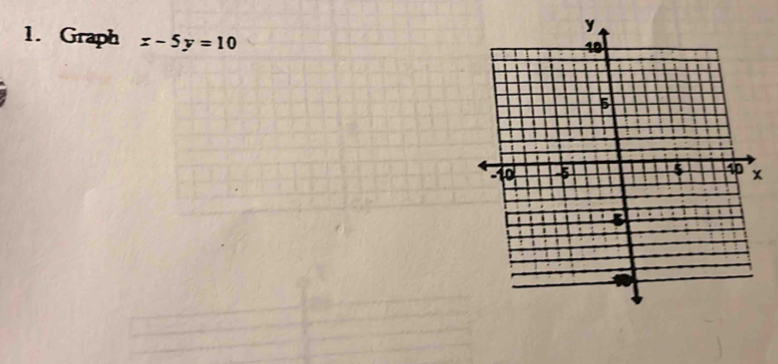 Graph x-5y=10