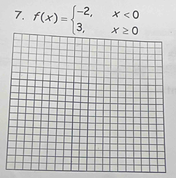 f(x)=beginarrayl -2,x<0 3,x≥ 0endarray.