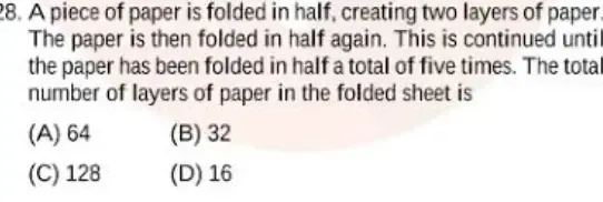 Solved: A piece of paper is folded in half, creating two layers of ...