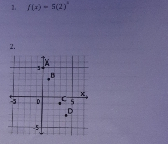 f(x)=5(2)^x
2.