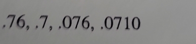 . 76, . 7, . O76, . 0710