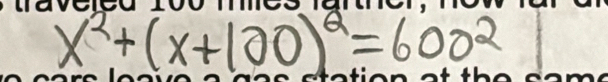 x^2+(x+100)^2=600^2