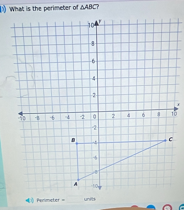 What is the perimeter of △ ABC
Perimeter =