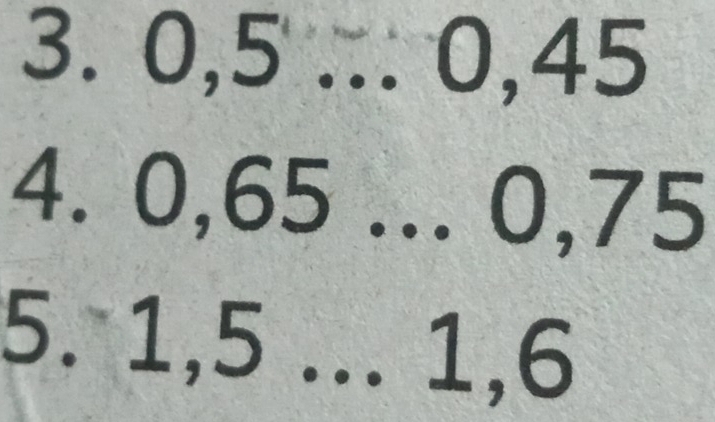 0, 5... 0, 45
4. 0, 65... 0, 75
5. 1, 5; ... 1, 6