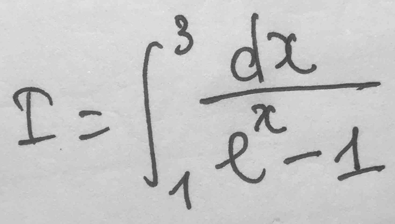 I=∈t _1^(3frac dx)e^x-1