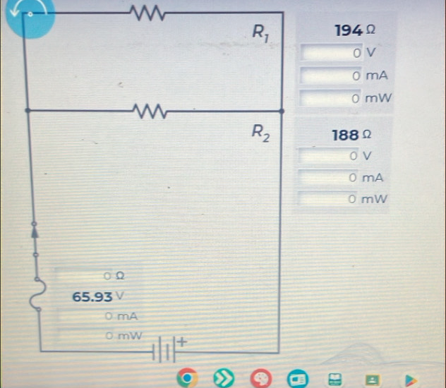 194Ω
V
mA
mW
188Ω
V
mA
mW