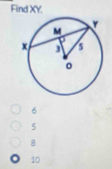 Find XY.
6
5
B
10