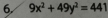 9x^2+49y^2=441