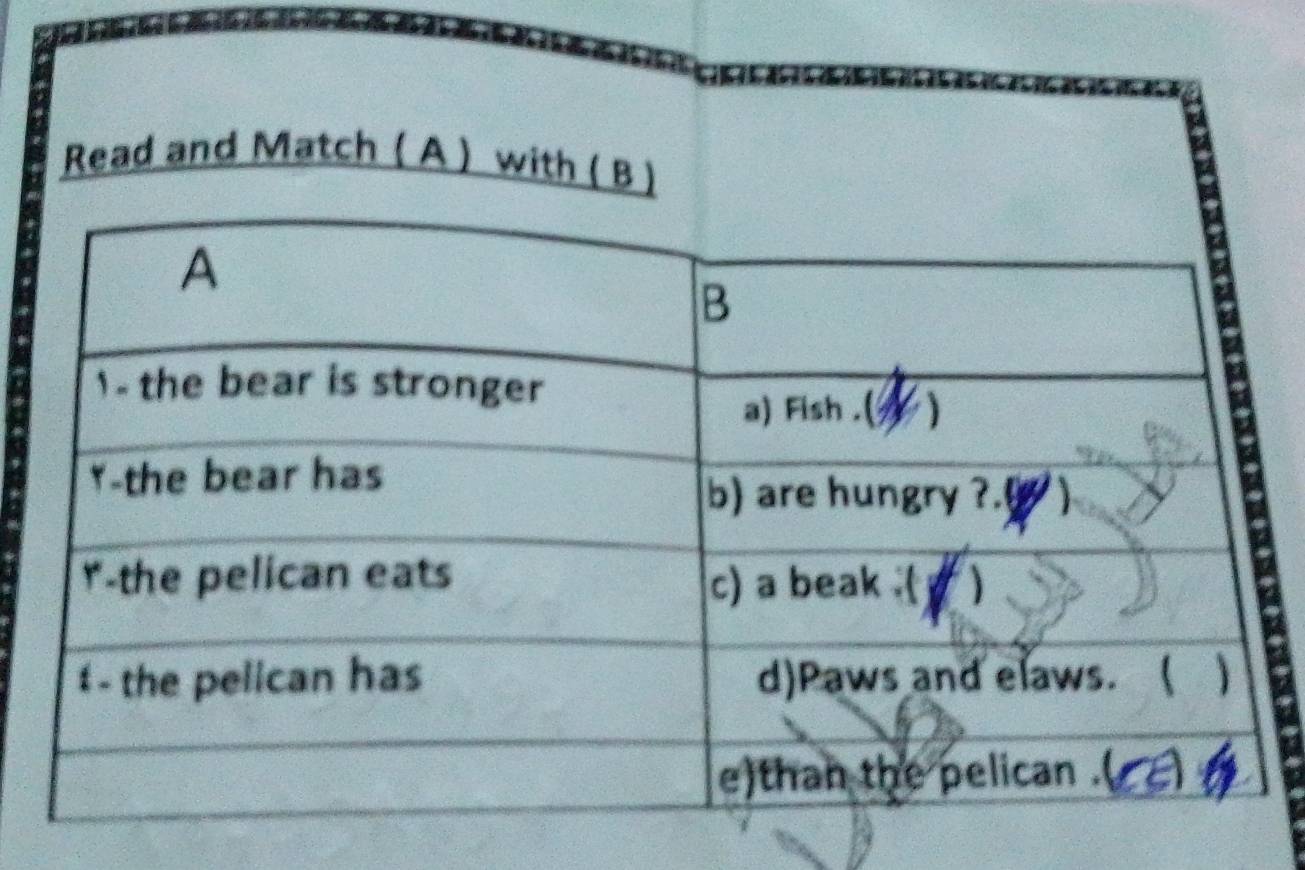 Read and Match ( A ) with (B)