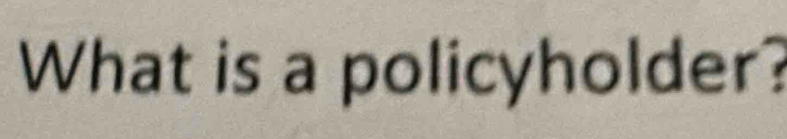 What is a policyholder?